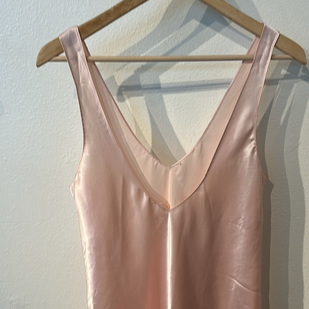 Pink Satin Chemise with Lace Trim - Picture 5 of 6